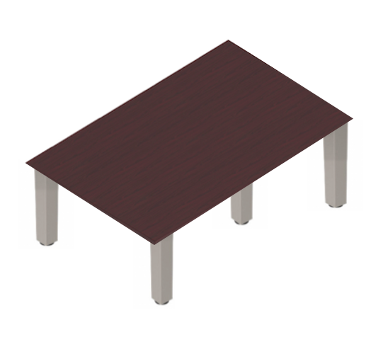 Square Post Rectangular Coffee Tables - Tungsten Legs-Office Furniture