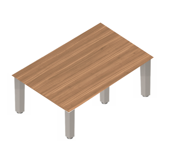 Square Post Rectangular Coffee Tables - Tungsten Legs-Office Furniture