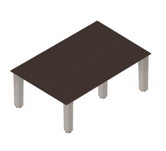 Square Post Rectangular Coffee Tables - Tungsten Legs-Office Furniture