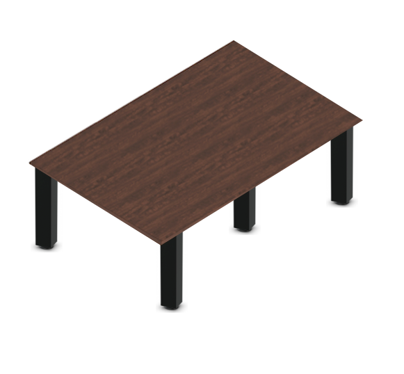 Square Post Rectangular Coffee Tables - Black Legs-Office Furniture