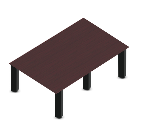 Square Post Rectangular Coffee Tables - Black Legs-Office Furniture