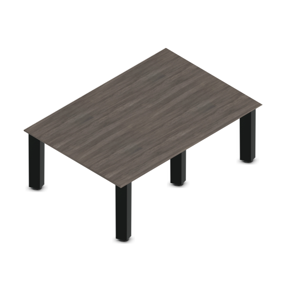 Square Post Rectangular Coffee Tables - Black Legs-Office Furniture