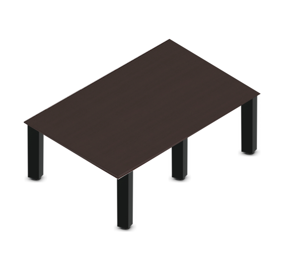 Square Post Rectangular Coffee Tables - Black Legs-Office Furniture