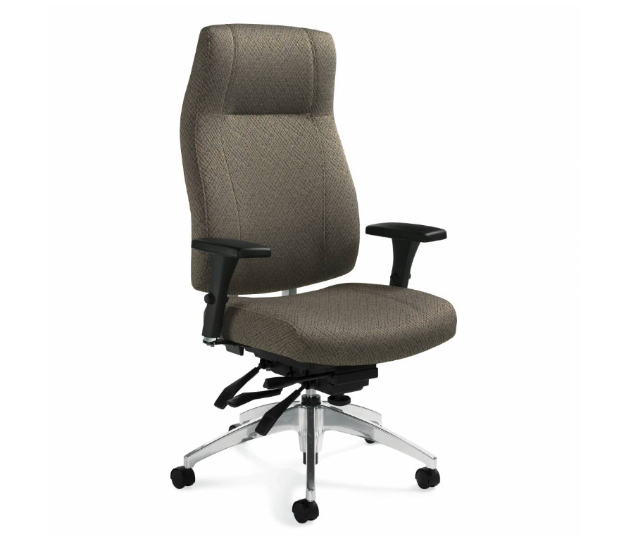 Global Furniture Group - Triumph High Back Multi-Tilter (3650-3) - Cotto (PC19) Grade 10 - Arm Type: Standard Fully Adjustable - M-5" Soft Descent Cylinder - Standard Seat Foam - Aluminum Frame- Black, 2.5" Dual-Wheel Urethane Caster - List Price: $2,584