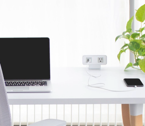 Teknion Power Cube w/ Power Outlet &amp; Dual USB - Color: Very White